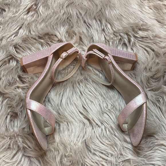 DREAM PAIRS Champagne Low-Chunk Heel Pump Open Toe Ankle Strap Sandals - Picture 6 of 16